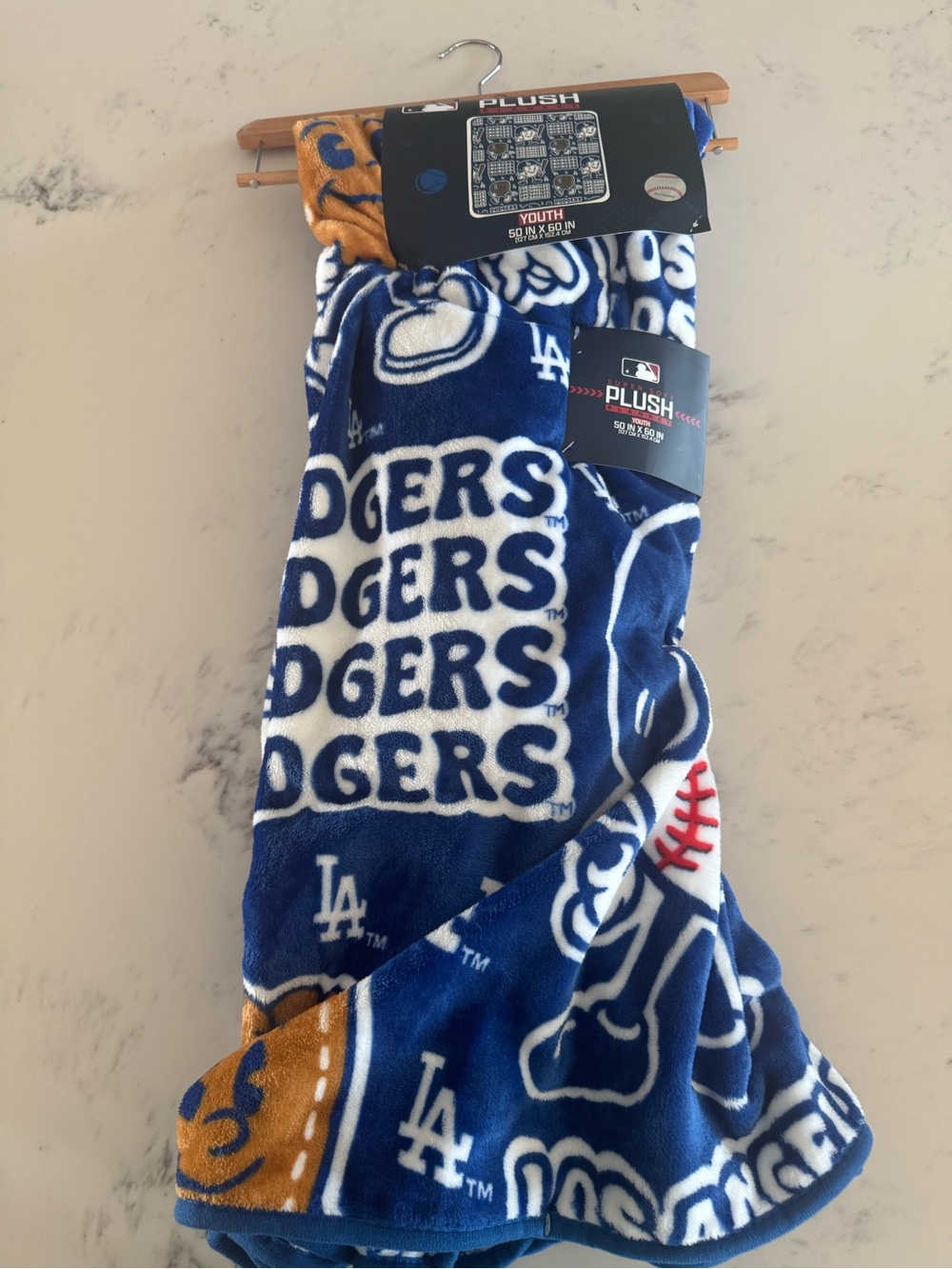 MLB Los Angeles Dodgers Plush Throw Blanket 50x60